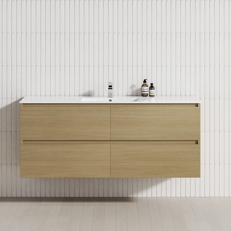 4-Drawer 1200/1500/1800mm Wall Hung Bathroom Floating Vanity Multi-Colour Cabinet Only