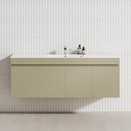 4-Door 1500/1800mm Wall Hung Bathroom Floating Vanity Double Bowls Multi-Colour Cabinet Only