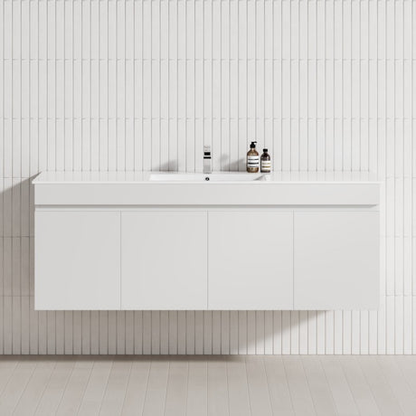 4-Door 1500/1800mm Wall Hung Bathroom Floating Vanity Double Bowls Multi-Colour Cabinet Only