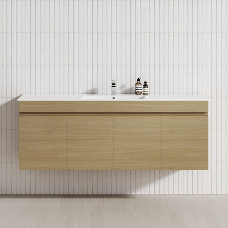 4-Door 1500/1800mm Wall Hung Bathroom Floating Vanity Double Bowls Multi-Colour Cabinet Only