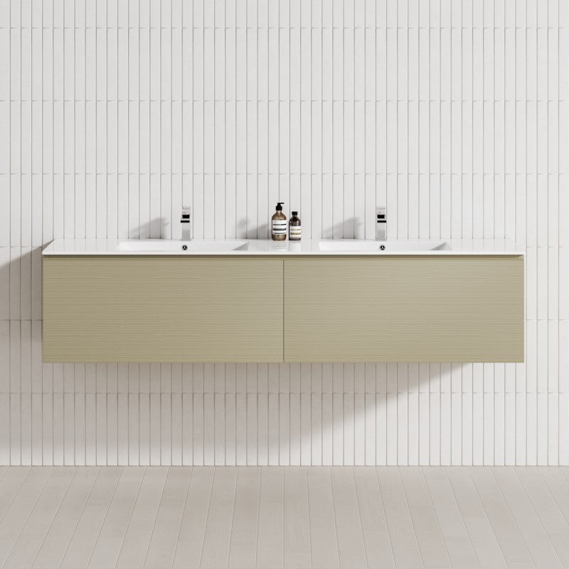 2-Drawer Flat 1200/1500/1800Mm Wall Hung Bathroom Floating Vanity Multi-Colour Cabinet Only Vanities