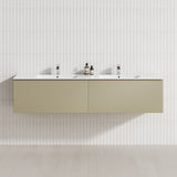 2-Drawer Flat 1200/1500/1800Mm Wall Hung Bathroom Floating Vanity Multi-Colour Cabinet Only Vanities