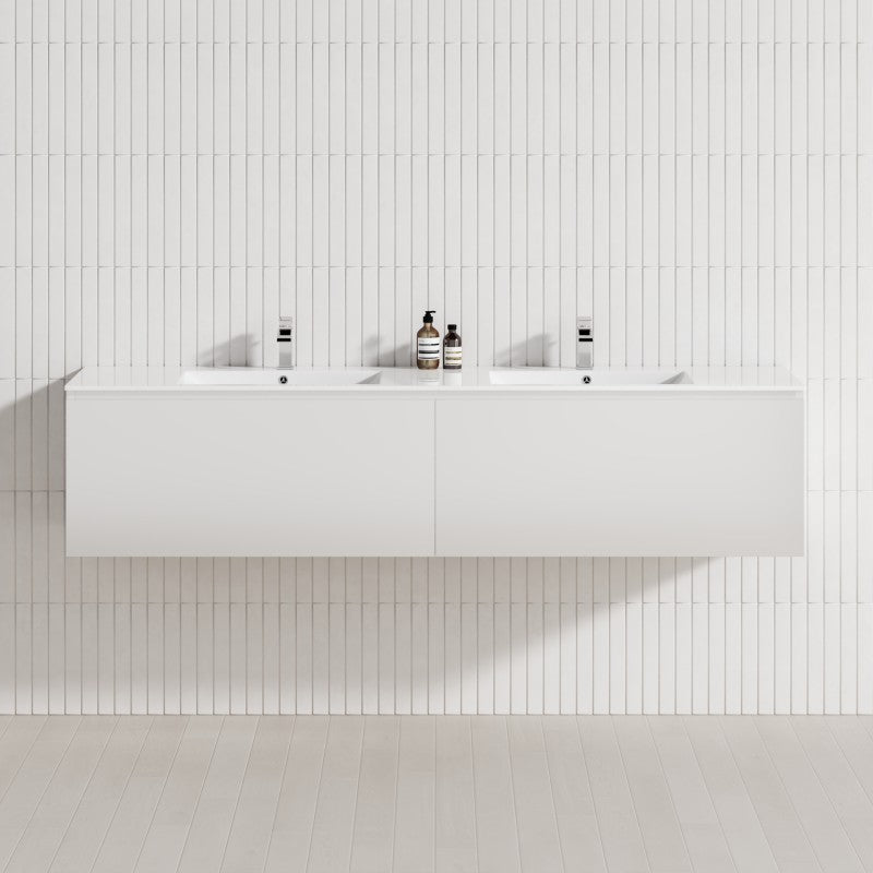 2-Drawer Flat 1200/1500/1800Mm Wall Hung Bathroom Floating Vanity Multi-Colour Cabinet Only Vanities