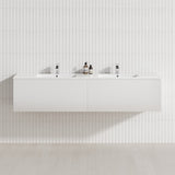 2-Drawer Flat 1200/1500/1800Mm Wall Hung Bathroom Floating Vanity Multi-Colour Cabinet Only Vanities