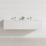 2-Drawer Flat 1200/1500/1800Mm Wall Hung Bathroom Floating Vanity Multi-Colour Cabinet Only Vanities