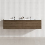 2-Drawer Flat 1200/1500/1800Mm Wall Hung Bathroom Floating Vanity Multi-Colour Cabinet Only Vanities