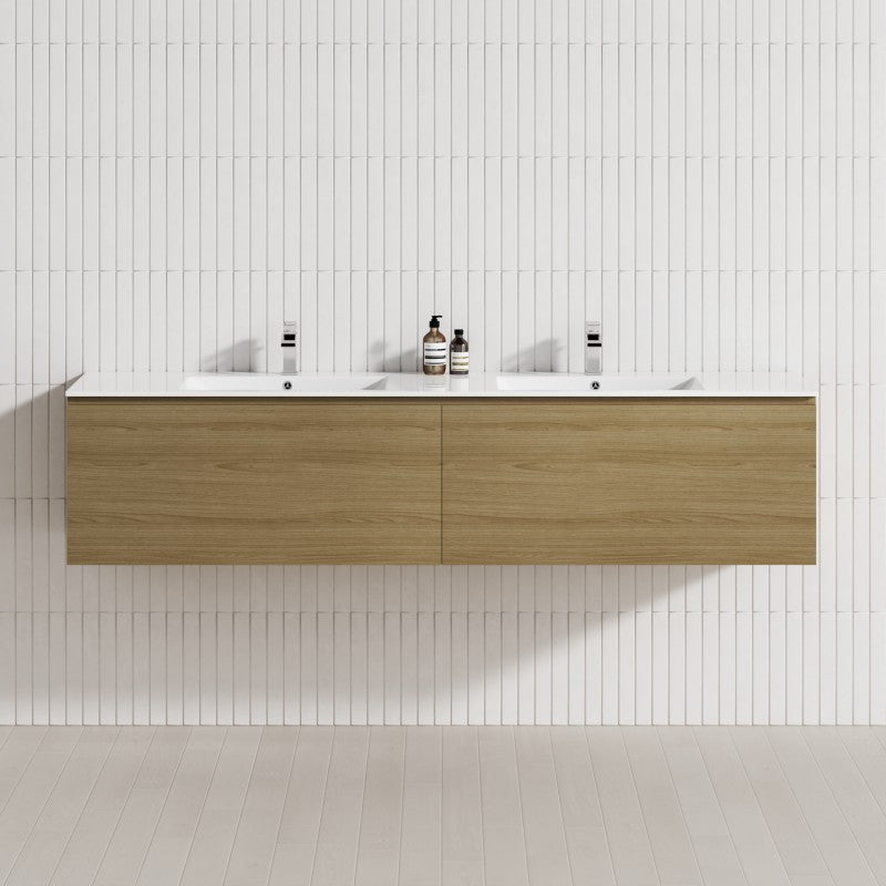 2-Drawer Flat 1200/1500/1800Mm Wall Hung Bathroom Floating Vanity Multi-Colour Cabinet Only Vanities