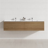 2-Drawer Flat 1200/1500/1800Mm Wall Hung Bathroom Floating Vanity Multi-Colour Cabinet Only Vanities