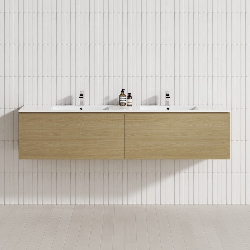 2-Drawer Flat 1200/1500/1800Mm Wall Hung Bathroom Floating Vanity Multi-Colour Cabinet Only Vanities