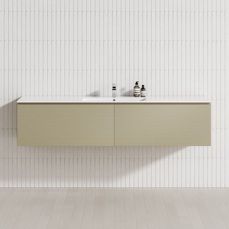 2-Drawer Flat 1200/1500/1800Mm Wall Hung Bathroom Floating Vanity Multi-Colour Cabinet Only Vanities