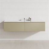 2-Drawer Flat 1200/1500/1800Mm Wall Hung Bathroom Floating Vanity Multi-Colour Cabinet Only Vanities