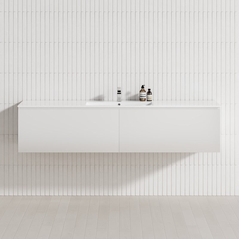 2-Drawer Flat 1200/1500/1800Mm Wall Hung Bathroom Floating Vanity Multi-Colour Cabinet Only Vanities