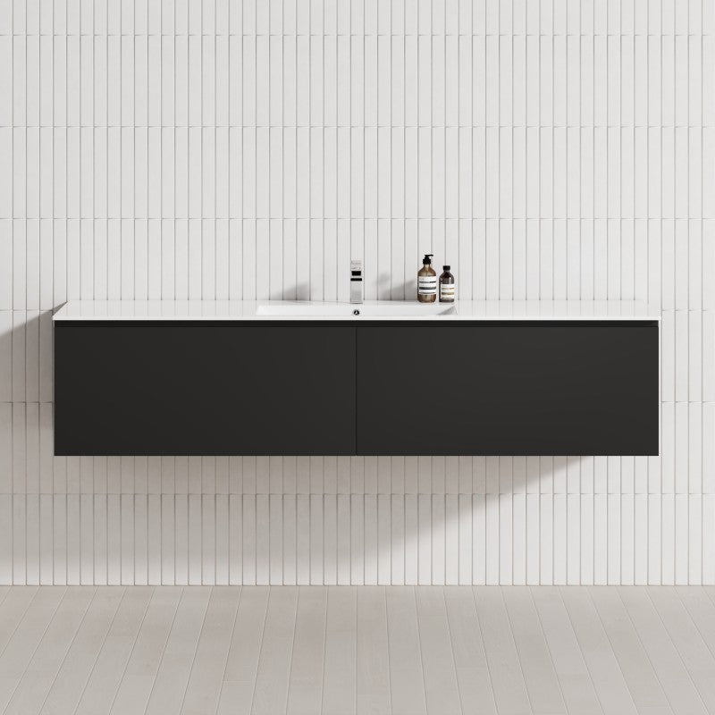 2-Drawer Flat 1200/1500/1800Mm Wall Hung Bathroom Floating Vanity Multi-Colour Cabinet Only Vanities