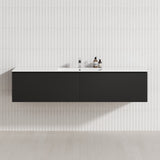 2-Drawer Flat 1200/1500/1800Mm Wall Hung Bathroom Floating Vanity Multi-Colour Cabinet Only Vanities