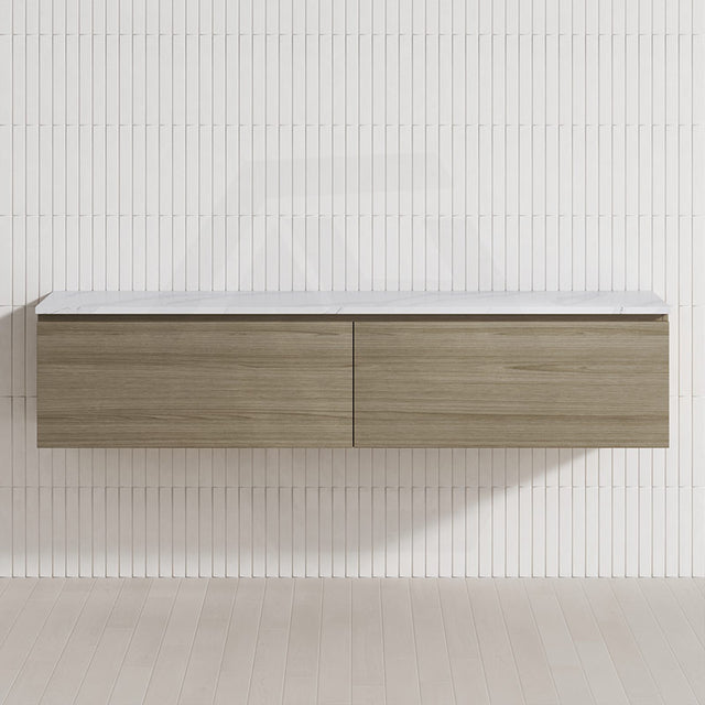 2-Drawer Flat 1200/1500/1800Mm Wall Hung Bathroom Floating Vanity Multi-Colour Cabinet Only Vanities