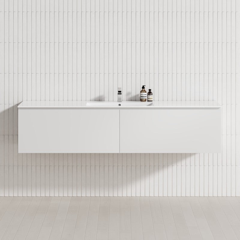 2-Drawer Flat 1200/1500/1800Mm Wall Hung Bathroom Floating Vanity Multi-Colour Cabinet Only Vanities