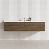 2-Drawer Flat 1200/1500/1800Mm Wall Hung Bathroom Floating Vanity Multi-Colour Cabinet Only Vanities