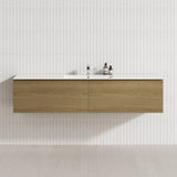 2-Drawer Flat 1200/1500/1800Mm Wall Hung Bathroom Floating Vanity Multi-Colour Cabinet Only Vanities