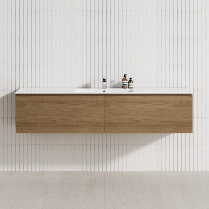 2-Drawer Flat 1200/1500/1800Mm Wall Hung Bathroom Floating Vanity Multi-Colour Cabinet Only Vanities