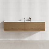 2-Drawer Flat 1200/1500/1800Mm Wall Hung Bathroom Floating Vanity Multi-Colour Cabinet Only Vanities