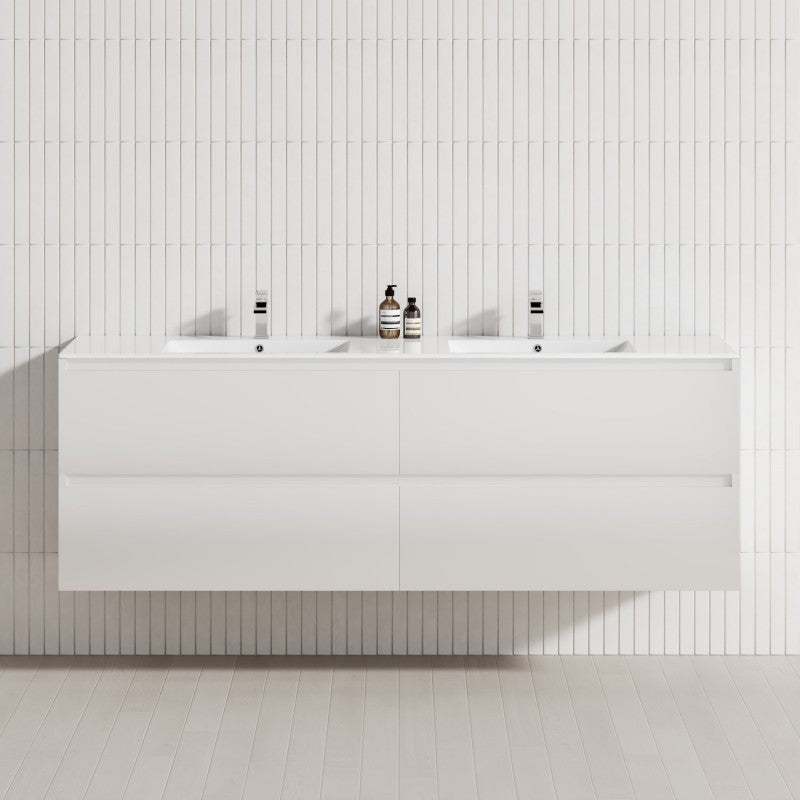 4-Drawer 1200/1500/1800Mm Wall Hung Bathroom Floating Vanity Multi-Colour Cabinet Only Vanities