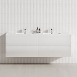 4-Drawer 1200/1500/1800Mm Wall Hung Bathroom Floating Vanity Multi-Colour Cabinet Only Vanities