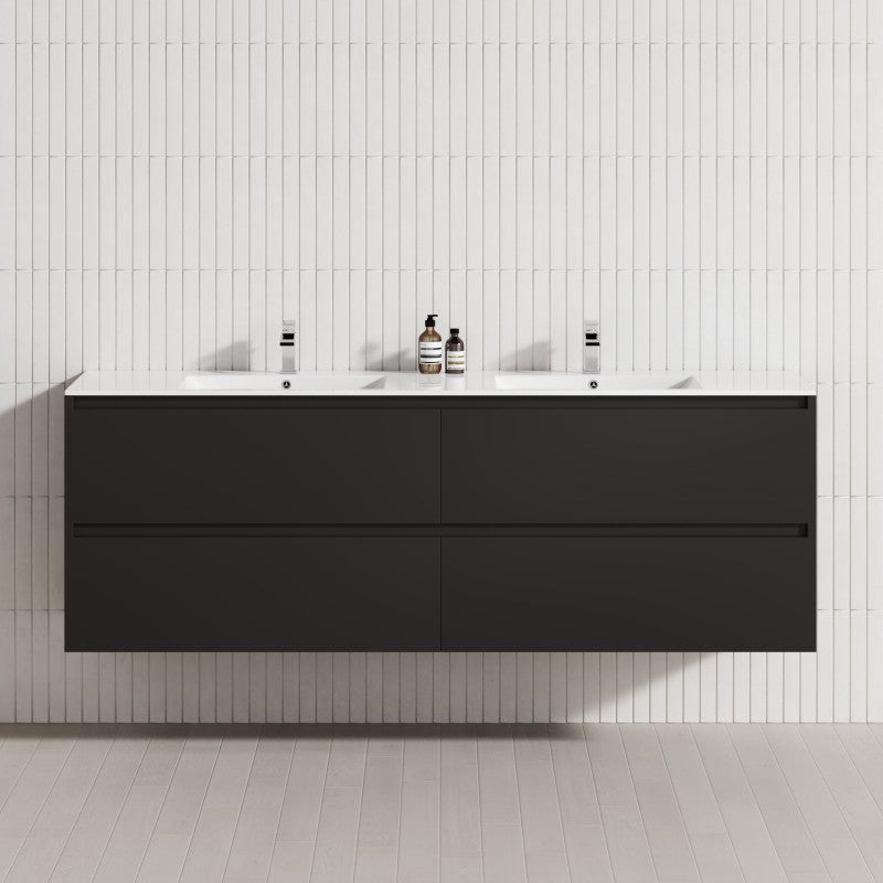4-Drawer 1200/1500/1800mm Wall Hung Bathroom Floating Vanity Multi-Colour Cabinet Only