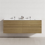 4-Drawer 1200/1500/1800mm Wall Hung Bathroom Floating Vanity Multi-Colour Cabinet Only
