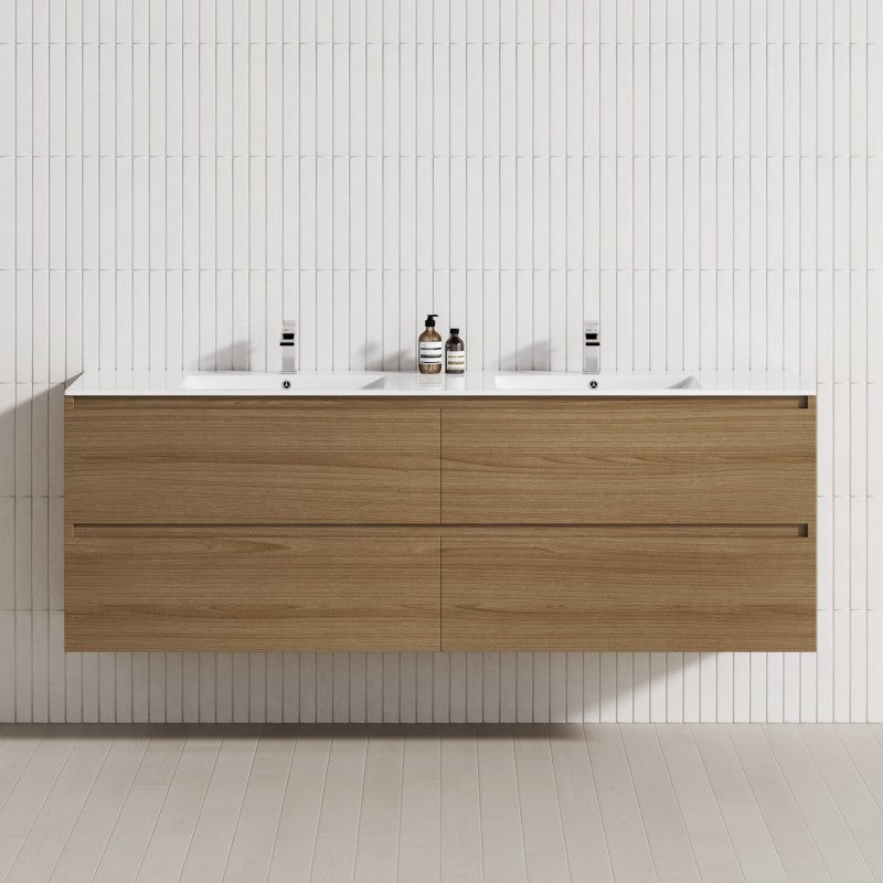 4-Drawer 1200/1500/1800Mm Wall Hung Bathroom Floating Vanity Multi-Colour Cabinet Only Vanities