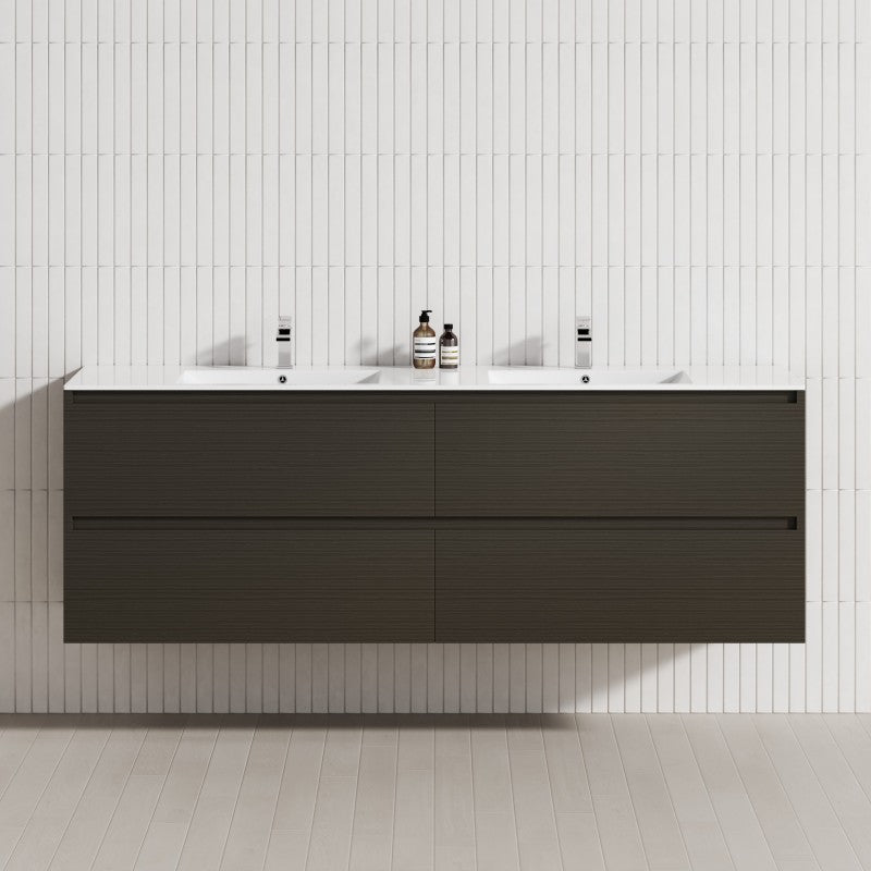 4-Drawer 1200/1500/1800Mm Wall Hung Bathroom Floating Vanity Multi-Colour Cabinet Only Vanities