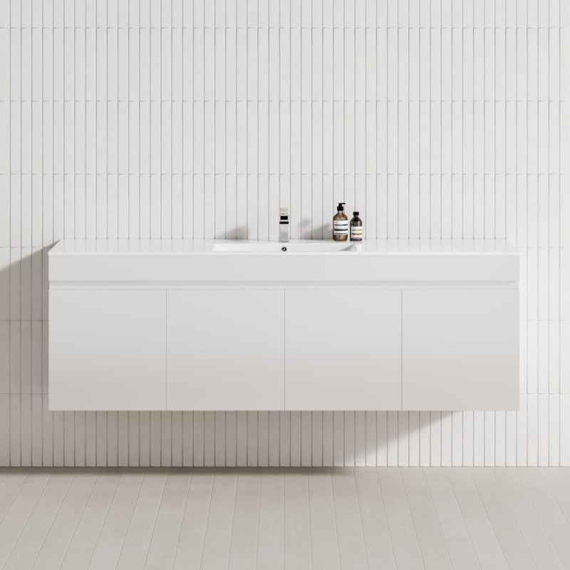 4-Door Wall Hung Bathroom Floating Vanity Double Bowls Multi-Colour Cabinet Only 1800Mm(Double Bowl)