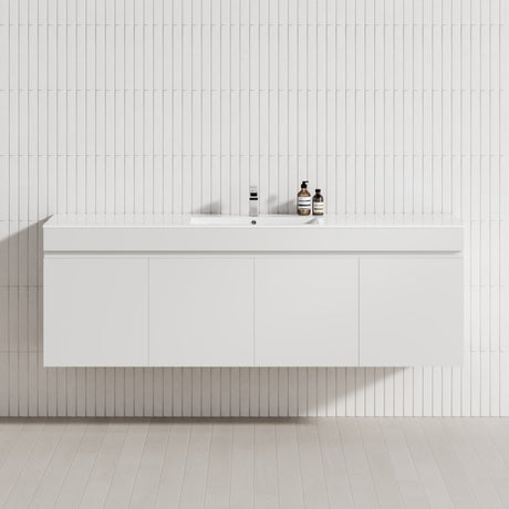 4-Door 1500/1800mm Wall Hung Bathroom Floating Vanity Double Bowls Multi-Colour Cabinet Only