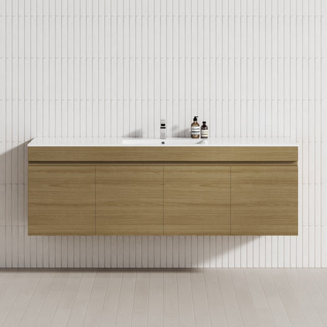 4-Door 1500/1800mm Wall Hung Bathroom Floating Vanity Double Bowls Multi-Colour Cabinet Only