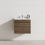 2-Door 600/750/900mm Wall Hung Bathroom Floating Vanity Single Bowl Multi-Colour Cabinet Only