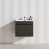 2-Door 600/750/900mm Wall Hung Bathroom Floating Vanity Single Bowl Multi-Colour Cabinet Only
