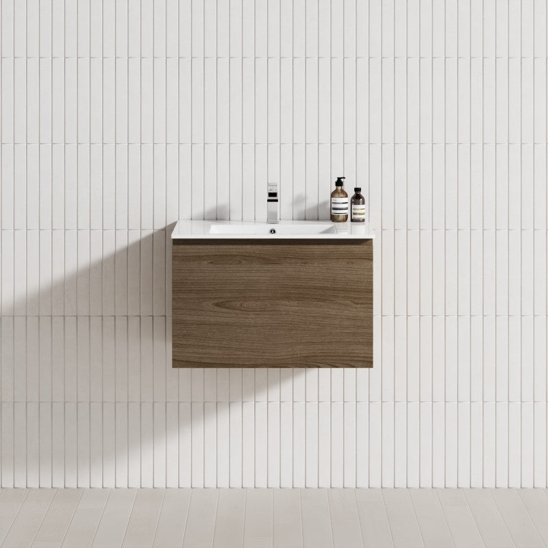 1-Drawer 600/750/900/1200Mm Wall Hung Bathroom Floating Vanity Single Bowl Multi-Colour Cabinet Only