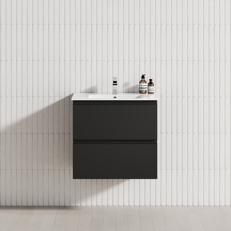 2-Drawer 600/750/900/1200Mm Wall Hung Bathroom Floating Vanity Single Bowl Multi-Colour Cabinet Only