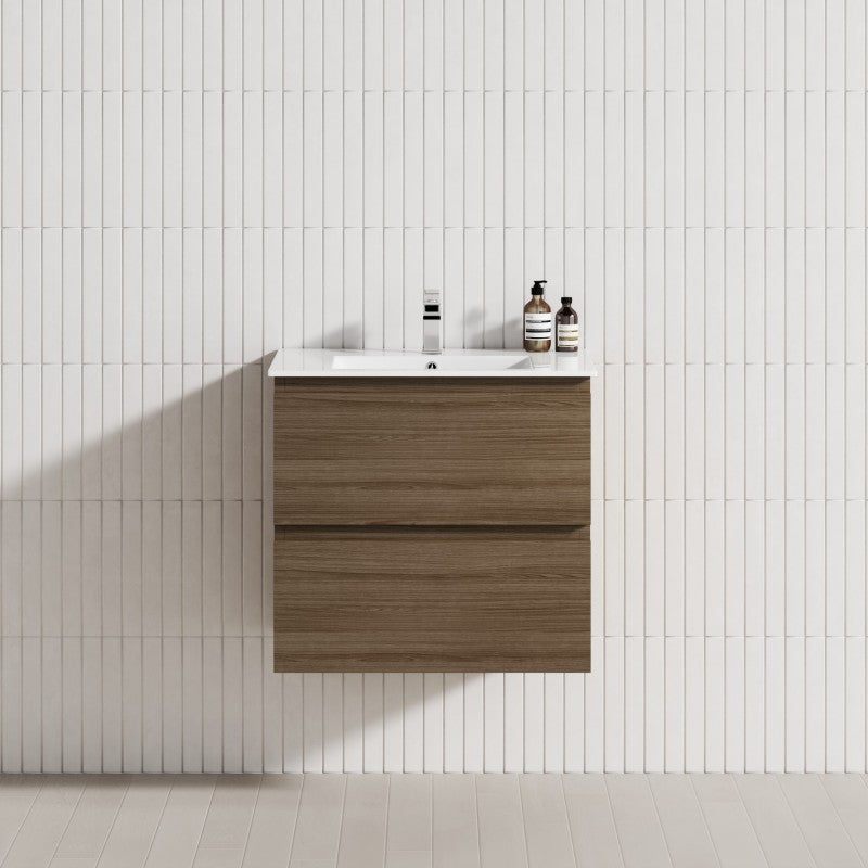 2-Drawer 600/750/900/1200Mm Wall Hung Bathroom Floating Vanity Single Bowl Multi-Colour Cabinet Only