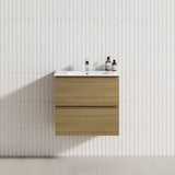 2-Drawer 600/750/900/1200Mm Wall Hung Bathroom Floating Vanity Single Bowl Multi-Colour Cabinet Only