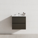 2-Drawer 600/750/900/1200Mm Wall Hung Bathroom Floating Vanity Single Bowl Multi-Colour Cabinet Only