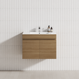 2-Door 600/750/900mm Wall Hung Bathroom Floating Vanity Single Bowl Multi-Colour Cabinet Only