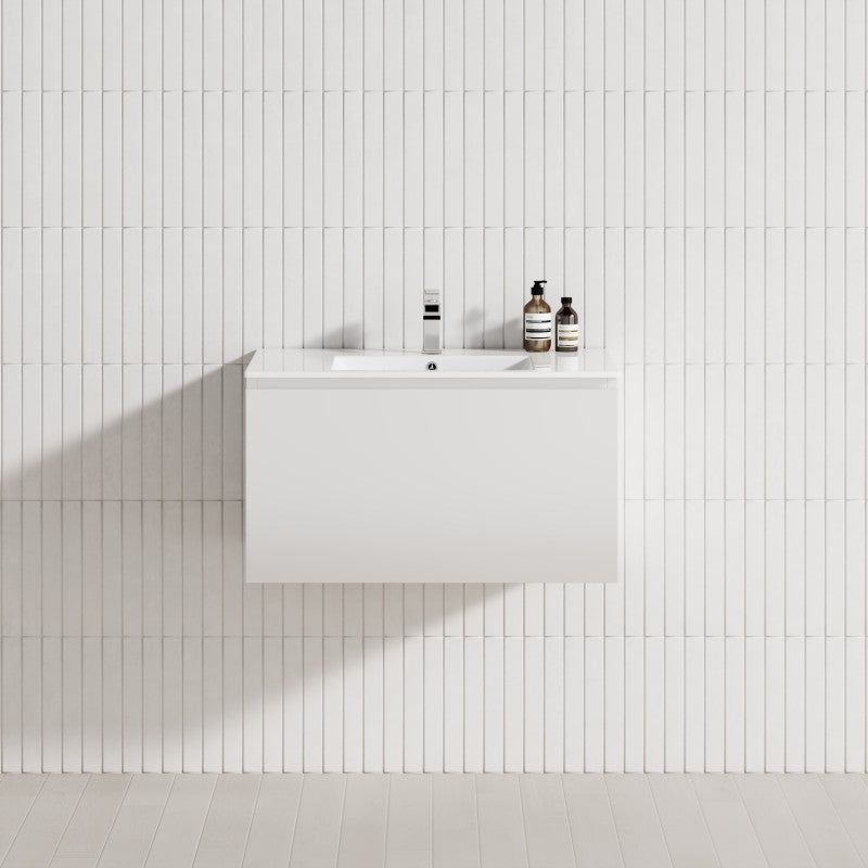 1-Drawer 600/750/900/1200Mm Wall Hung Bathroom Floating Vanity Single Bowl Multi-Colour Cabinet Only