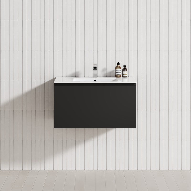 1-Drawer 600/750/900/1200Mm Wall Hung Bathroom Floating Vanity Single Bowl Multi-Colour Cabinet Only