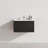 1-Drawer 600/750/900/1200Mm Wall Hung Bathroom Floating Vanity Single Bowl Multi-Colour Cabinet Only