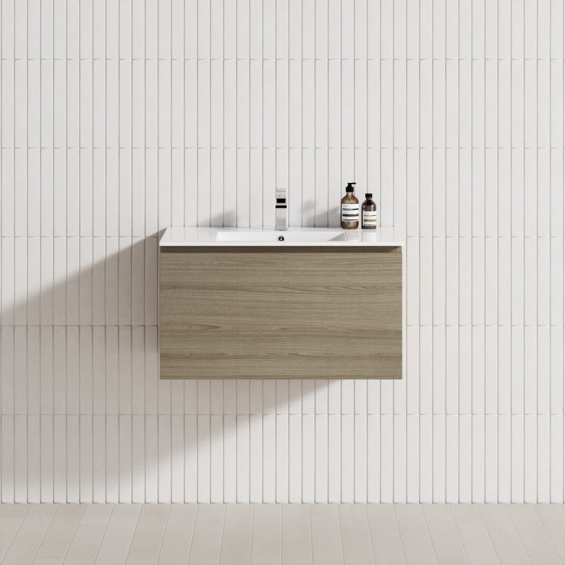 1-Drawer 600/750/900/1200Mm Wall Hung Bathroom Floating Vanity Single Bowl Multi-Colour Cabinet Only