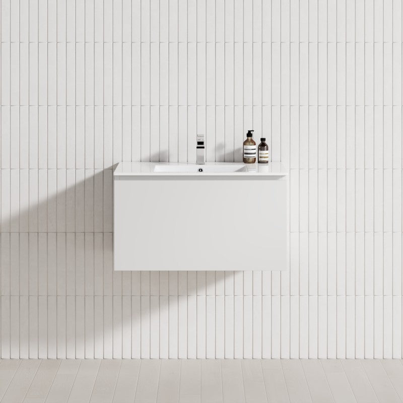 1-Drawer 600/750/900/1200Mm Wall Hung Bathroom Floating Vanity Single Bowl Multi-Colour Cabinet Only