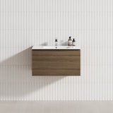 1-Drawer 600/750/900/1200Mm Wall Hung Bathroom Floating Vanity Single Bowl Multi-Colour Cabinet Only