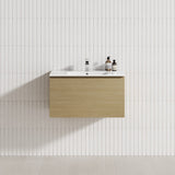 1-Drawer 600/750/900/1200Mm Wall Hung Bathroom Floating Vanity Single Bowl Multi-Colour Cabinet Only