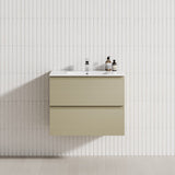 2-Drawer 600/750/900/1200Mm Wall Hung Bathroom Floating Vanity Single Bowl Multi-Colour Cabinet Only