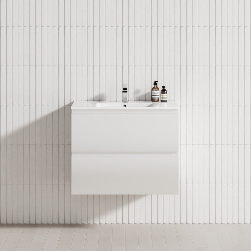 2-Drawer 600/750/900/1200Mm Wall Hung Bathroom Floating Vanity Single Bowl Multi-Colour Cabinet Only